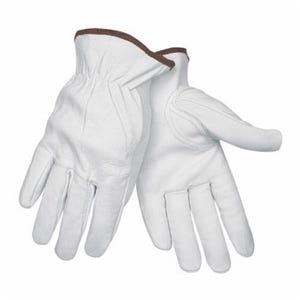 MCR Safety 3611M Premium Grade General Purpose Gloves, Drivers, Gunn Cut/Keystone Thumb/Standard Finger Style, M, Goat Skin Leather Palm