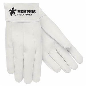 MCR Safety 4911 4900 Premium Grade MIG/TIG Welding Gloves, 2XL, Premium Grain Goat Skin Leather, White, Unlined, Band Top Cuff