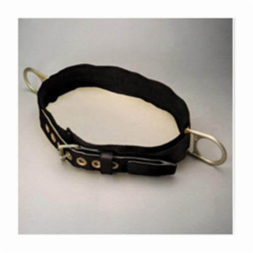 Miller® By Honeywell 2NA/LBK Double D-Ring Body Belt, 2NA, 2 Anchor Points, Fork Tongue Buckle, Nylon Webbing. Black, Large