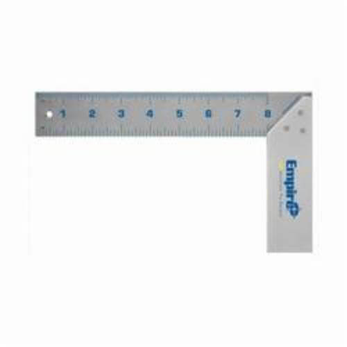 Empire® 122 True Blue® Heavy Duty Try Square, 8 in L, 1/16 in Graduation, 8 in Tongue, Stainless Steel
