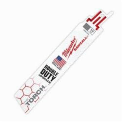 Milwaukee® Sawzall® 48-00-8782 Straight Back Reciprocating Saw Blade, 6 in L x 1 in W, 14 TPI, Bi-Metal Body