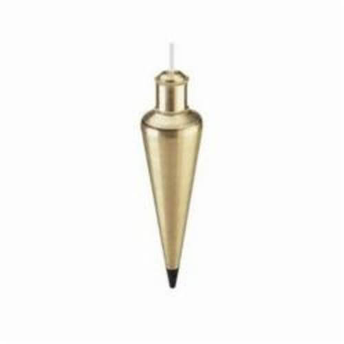 Empire® 912BR Plumb Bob, 12 oz Size, 8.69 in Length, Brass, Lacquered, Gold