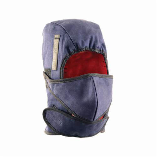 OccuNomix LM660 Premium Mid Length Twill Winter Liner with Mouthpiece, XL, Navy Blue, Polyester, Hook and Loop Closure