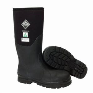 Muck® Winter Boots, High Safety Insulated Waterproof, CHS Series, Men's Size 7, 16 in Height, Black, Steel Toe, Rubber