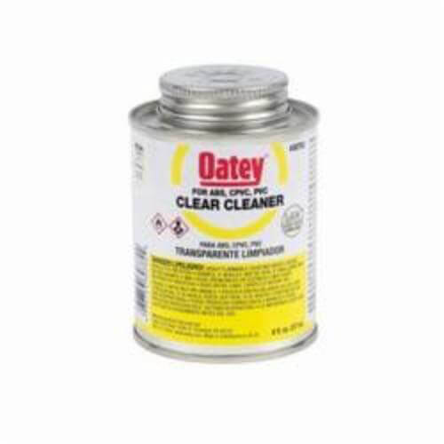 Oatey® 30782 Plastic Cleaner, 8 oz Can, Solvent, Clear, 180 g/L VOC, -4°F Flash, 40 to 110°F