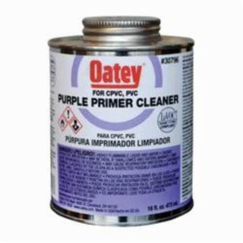 Oatey® 30796 All Purpose Pipe Primer/Cleaner, 16 oz Container, Purple, Solvent, 180 g/L VOC, -4°F Flash