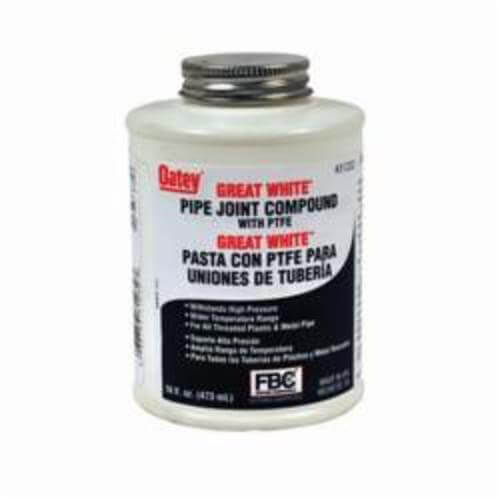 Oatey® 31232 Great White® Pipe Joint Compound, 16 oz, White, Odorless, 1.7 Specific Gravity, >212°F Flash Point