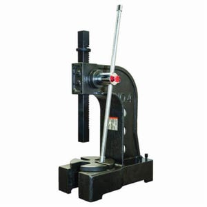 Palmgren® 9661401 Single Leverage Arbor Press, 4 ton Capacity, 1-3/4 x 1-3/4 in Width/dia Ram, 15 in Max Work Width/dia, 15-3/8 in H Max Work