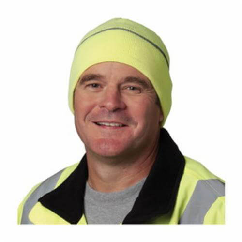 PIP® 360-BEANNIELY Winter Beanie Cap with Reflective Stripe, OS, Hi-Viz Lime Yellow, Polyester