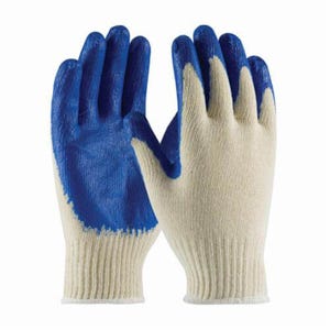 PIP® 39-C122/XL Regular Grade Gloves, Coated, Full Finger/Seamless Style, XL, Latex Palm, Cotton/Polyester, Blue/Natural