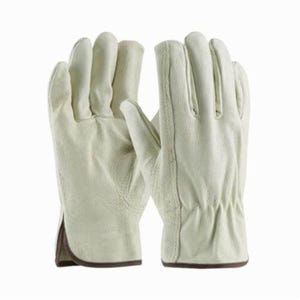 PIP® 70-368/L Premium Grade General Purpose Gloves, Drivers, L, Top Grain Pigskin Leather Palm, Top Grain Pigskin Leather, Natural