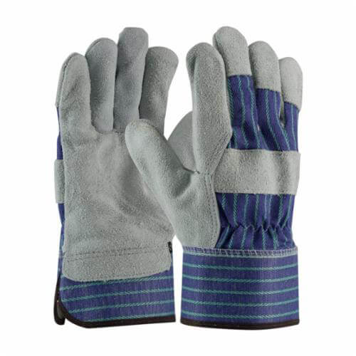 PIP® 82-7563/L Silver 82-7563 A/B-Grade General Purpose Gloves, Leather Palm, Gunn Cut/Full Finger/Wing Thumb Style, L