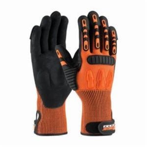 PIP® TuffMax5™ 120-5150/M High Performance General Purpose Gloves, Mechanics, M, Nitrile Palm, HPPE/Nitrile, Black/Orange, Continuous Knit Wrist Cuff