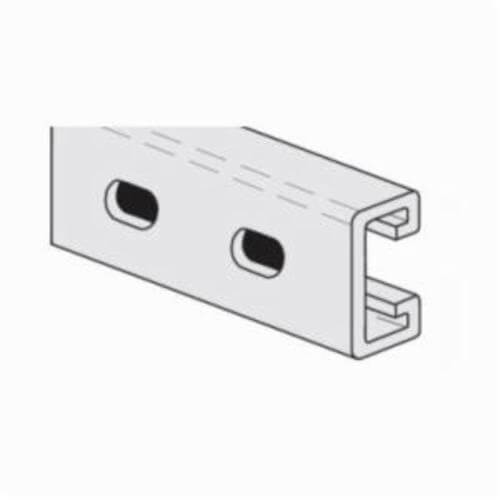 PHD S1312 PG Half Slotted Channel, 1-1/8 x 9/16 in Slots, 2 in Spacing, 14 ga Thick, 20 ft L