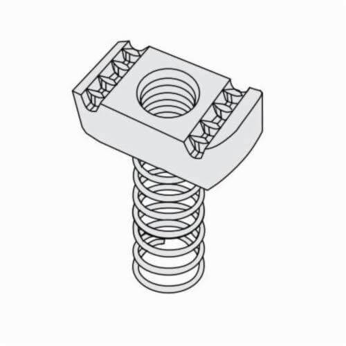 PHD S3306 EG Strut Nut with Long Spring, 3/8 in, Carbon Steel