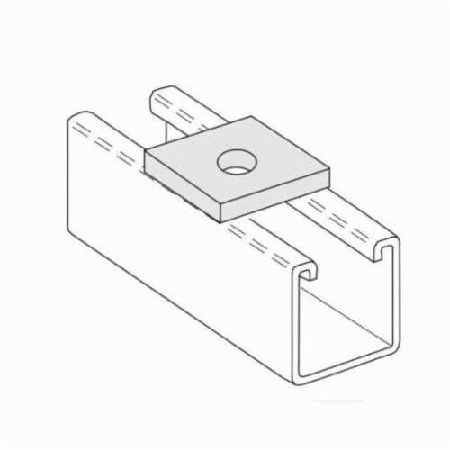 PHD S5001 EG FIG 5001 Flat Plate Square Washer, 3/8 in, 1/4 in Thick, Carbon Steel