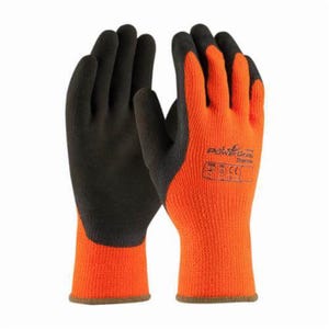 PIP® PowerGrab™ Thermo 41-1400/S General Purpose Gloves, Coated/Cold Protection, S, Latex Palm, Acrylic/Terrycloth, Brown/Orange