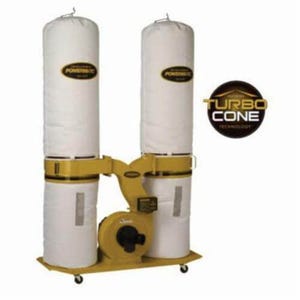 Powermatic® 1792071K PM1900TX-BK1 with 30 Micron Bag Filter, 3 hp, 230 VAC, 1754 CFM at 8 in/860 CFM at 6 in/234 CFM at 4 in, 86 to 92 dB
