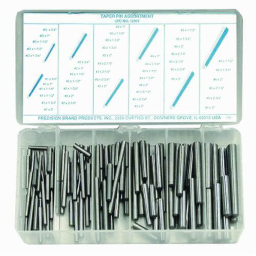 Precision Brand® 12907 Taper Pin Assortment, 100 pc, Low Carbon Steel