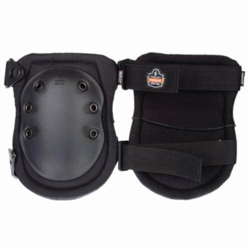 Ergodyne® ProFlex® 18335 Non-Marring Cap Knee Pads, Rubber Cap, NBR Foam Pad, Buckle Closure, Black