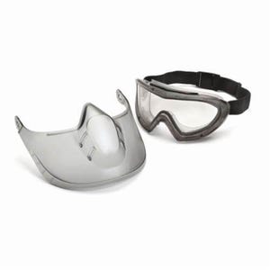 Pyramex® GG504DTSHIELD Dual Lens with Capstone® Clear Shield, H2X Anti-Fog Clear Polycarbonate Lens, 99 % UV Protection, Elastic Strap