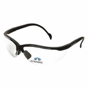 Pyramex® SB1810R20 Bi-Focal Lens Safety Reading Glasses, +2 Diopter, Clear Lens, Black, Nylon/Polycarbonate Frame, Polycarbonate Lens