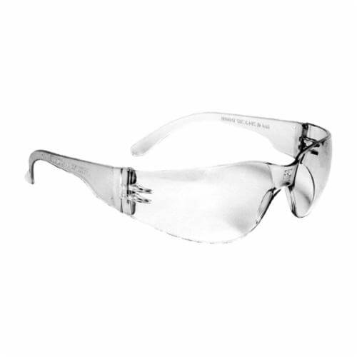Radians® MRS110ID Mirage™ Safety Eyewear, Hard Coat/Impact-Resistant, Clear Lens, Clear, Plastic Frame, Polycarbonate Lens, ANSI Z87.1+