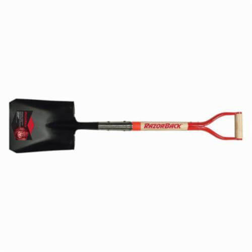 Razor-Back® 42101 Square Point Shovel with Tab Socket, Tempered Steel Blade, 30 in Handle Length, Hardwood Handle