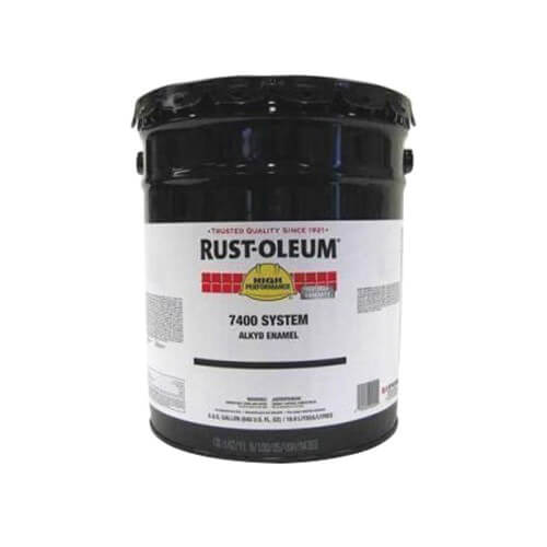 Rust-Oleum® 634300 7400 System 1-Component DTM Alkyd Enamel Coating, 5 gal Container, Liquid Form, Black, 230 to 390 sq-ft/gal Coverage