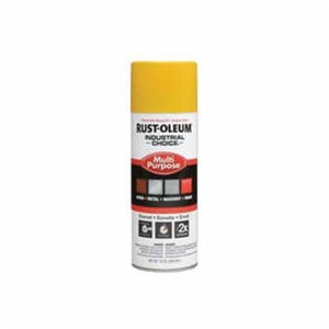 Rust-Oleum® 1644830 1600 System Multi-Purpose Enamel Spray Paint, 12 oz Container, Liquid Form, Safety Yellow, 12 to 15 sq-ft/can Coverage