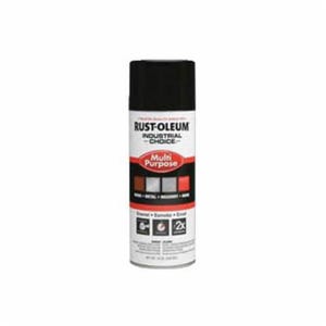 Rust-Oleum® 1679830 1600 System Multi-Purpose Enamel Spray Paint, 12 oz Container, Liquid Form, Black, 12 to 15 sq-ft/can Coverage