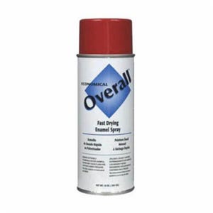 Rust-Oleum® V2407830 Overall® Economical Enamel Spray Paint, 16 oz Container, Liquid Form, Red, 5 to 8 sq-ft/can Coverage