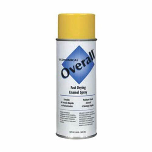 Rust-Oleum® V2409830 Overall® Economical Enamel Spray Paint, 16 oz Container, Liquid Form, Yellow, 5 to 8 sq-ft/can Coverage