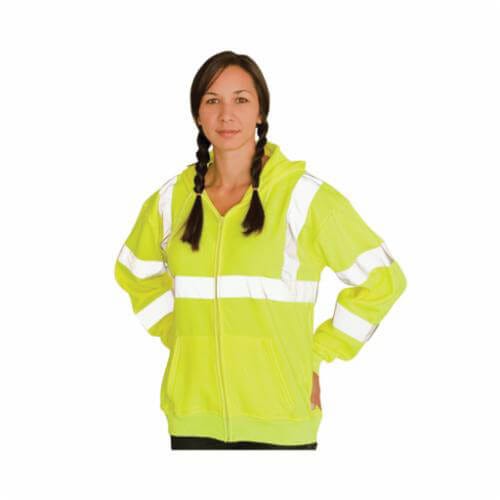 PIP® SafetyGear 323-HSSELY-L Premium High Visibility Sweatshirt, L, Yellow, Wicking Polyester, 27-1/2 in L
