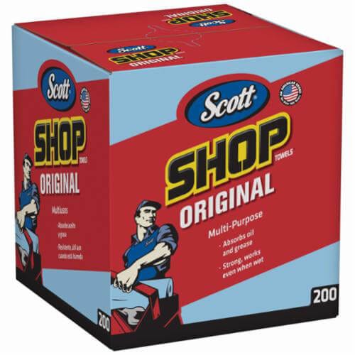Scott® 75190 1-Ply Shop Towel, 10 in L x 13 in W, Blue, Pop-Up Box Package