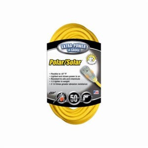 Southwire® Polar/Solar™ 1488SW0002 Type SJEOW Extension Cord, 125 VAC, (3) 14 AWG Copper Conductor, 50 ft L