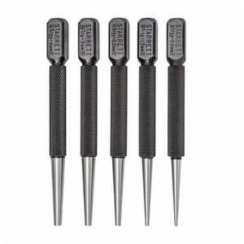 Starrett® S800PC Nail Punch Set, 1/32 to 5/32 in Punch, 5 pc