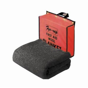 Steiner® BTPCO Fire Blanket, Gray/Red, 70% Wool/30% Synthetic Fibers, 84 in L x 62 in W