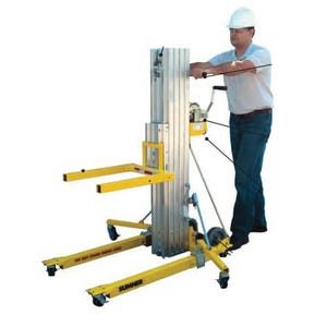Sumner 784751 2400 Contractor's Lift, 450 lb Load, 16 ft 11-3/8 in Lifting Forks Up, 15 ft 11-5/8 in Lifting Forks Down, 55-1/4 in OD Base Legs