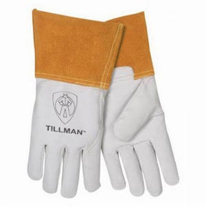 Tillmanâ„¢ 1328XL Premium Grade TIG Welding Gloves, XL, Goat Skin Leather, Pearl, Unlined, Gauntlet Cuff