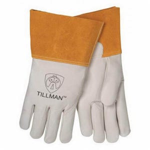 Tillmanâ„¢ 1350XL Heavy Duty MIG Welding Gloves, XL, Top Grain Cowhide Leather, Pearl, Unlined, Gauntlet Cuff, 12 in L