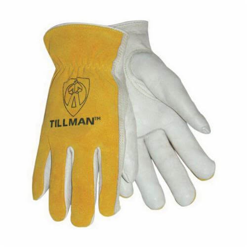 Tillman™ 1414L Standard Grade General Purpose Gloves, Drivers, Keystone Thumb Style, L, Grain Cowhide Leather Palm, Cotton