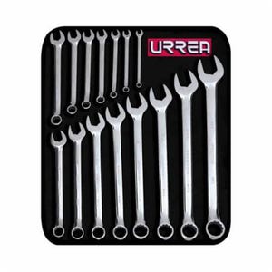 Urrea® 1200F Combination Wrench Set, 15 pc, 5/16 to 1-1/4 in, Polished Chrome