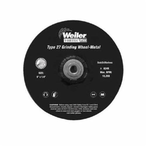 Weiler® 56477 Vortec Pro® Wolverine® Type 27 Cut-Off Wheel, 7 in dia x 3/32 in Thick, A24R Grit, Aluminum Oxide Abrasive