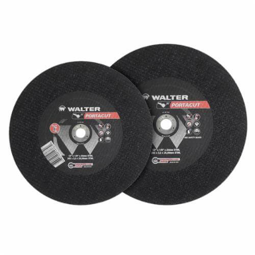 Walter Surface Technologies Portacut™ 11A123 Cut-Off Wheel, 12 in dia x 1/8 in Thick, 1/8 in Center Hole, A24 Grit