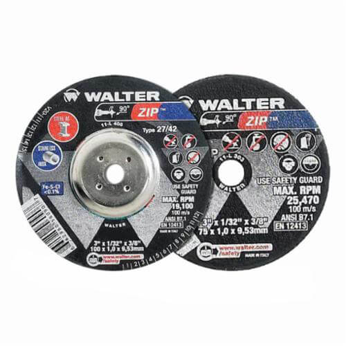 Walter Surface Technologies Zip™ 11T242 Zip™ High Performance Type 1 Cut-Off Wheel, 4-1/2 in dia x 1/16 in Thick, 7/8 in Center Hole