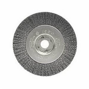 Weiler® 00184 Narrow Face Wheel Brush, 4 in dia Brush, 1/2 in W Face, 0.0118 in dia Crimped Filament/Wire