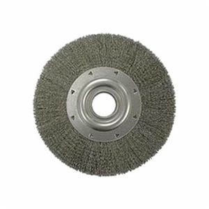 Weiler® 03230 Wide Face Wheel Brush, 12 in dia Brush, 2 in W Face, 0.014 in dia Crimped Filament/Wire, 2 in Arbor Hole