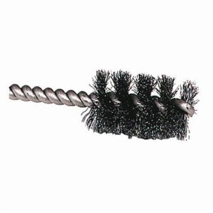 Weiler® 21081 Round Wire Power Tube Brush, 1/4 in dia x 1 in L, 3-1/2 in OAL, 0.004 in dia Filament/Wire, SS Fill