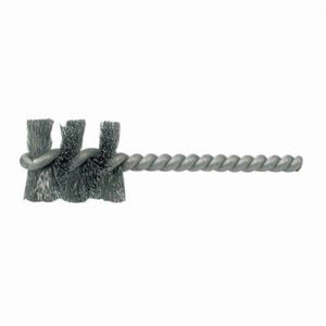 Weiler® 21087 Round Wire Power Tube Brush, 1 in dia x 1 in L, 3-1/2 in OAL, 0.008 in dia Filament/Wire, SS Fill